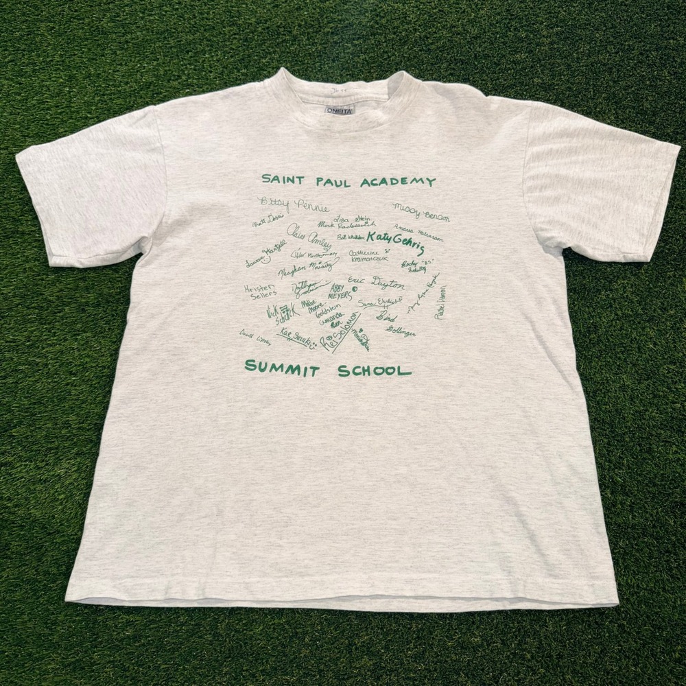 Vintage 90s Oneita Saint Paul Academy Summit School 1993 T-Shirt Single Stitch L